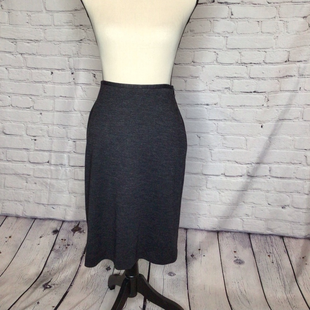 Brooks Brothers Heather Charcoal Gray Wool A-Line Skirt 6